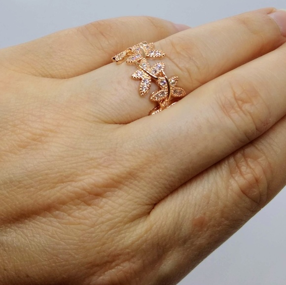 New Rose Gold or Silver Butterfly Ring You Pick - Picture 5 of 8